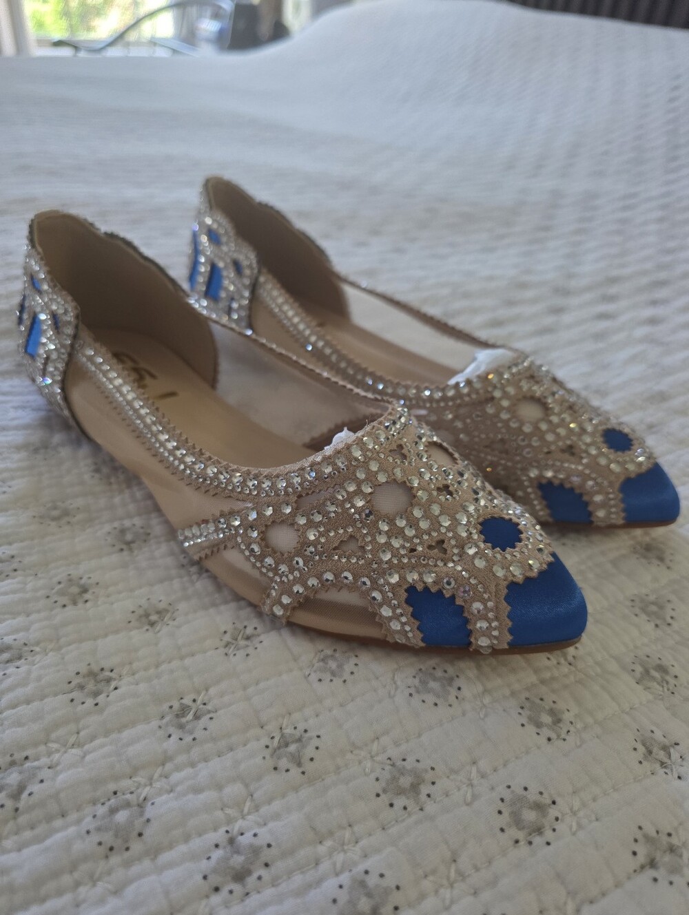 Something Blue Women's Rhinestone Flats